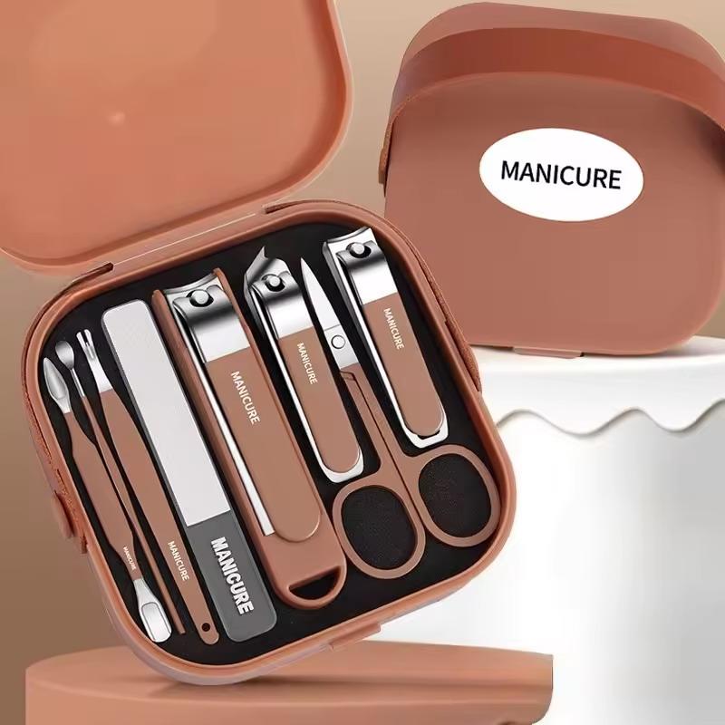 Mens Grooming Travel Kit - Nagelverzorgingsset Anti-Splatter manicureset Roestvrijstalen nagelknipper Buffervijl