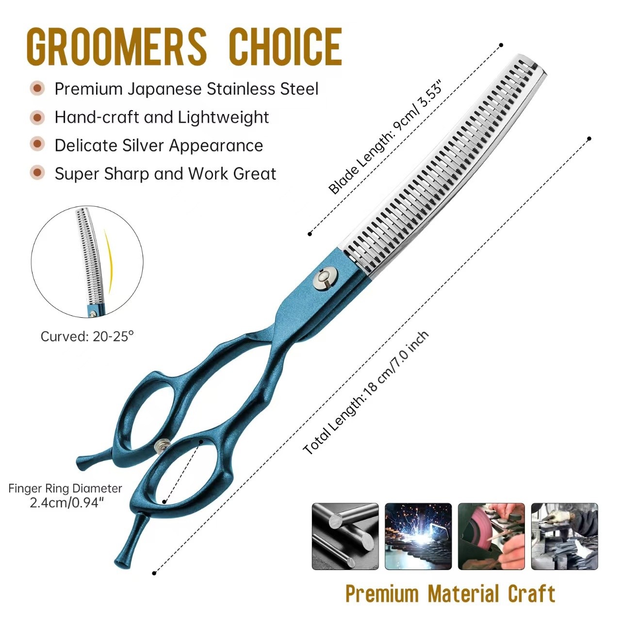 7 inch gebogen chunkerschaar v - Grooming Scissors recensie en prijs
